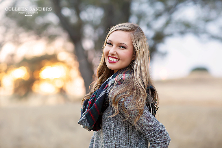 Fall photos with Class of 2016 Senior models - featuring red lips, plaid, sweaters, boots with senior photographer Colleen Sanders Photography in El Dorado Hills, California.