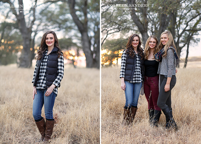 Fall photos with Class of 2016 Senior models - featuring red lips, plaid, sweaters, boots with senior photographer Colleen Sanders Photography in El Dorado Hills, California.