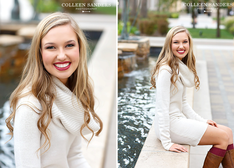 Fall photos with Class of 2016 Senior models - featuring red lips, plaid, sweaters, boots with senior photographer Colleen Sanders Photography in El Dorado Hills, California.