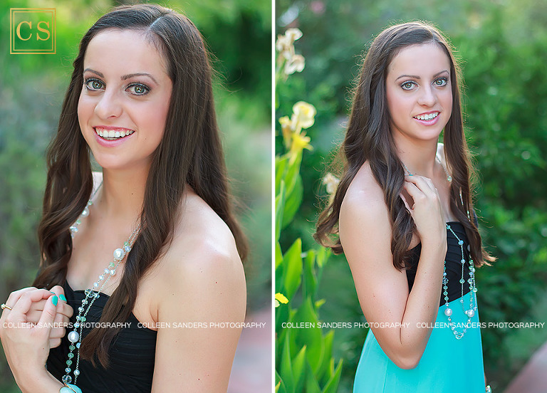Nicole's senior pictures in her black dress and beautiful yellow flowers behind her, by El Dorado Hills senior photographer Colleen Sanders.