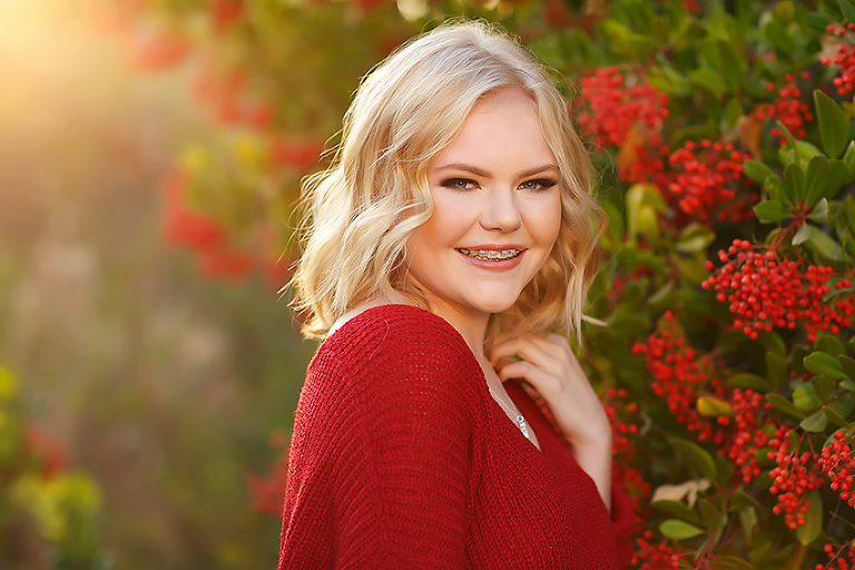 Oak Ridge high school senior Cailin in fall senior pictures by El Dorado hills photographer Colleen Sanders. 