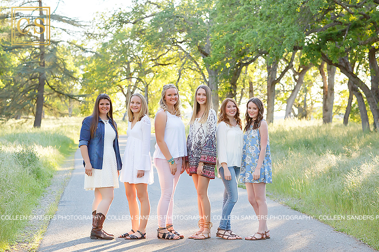 Spring senior pictures for the class of 2017 Senior Models for Colleen Sanders Photography, in El Dorado Hills, CA , complete with spring colors, friends, flower crowns, and balloons