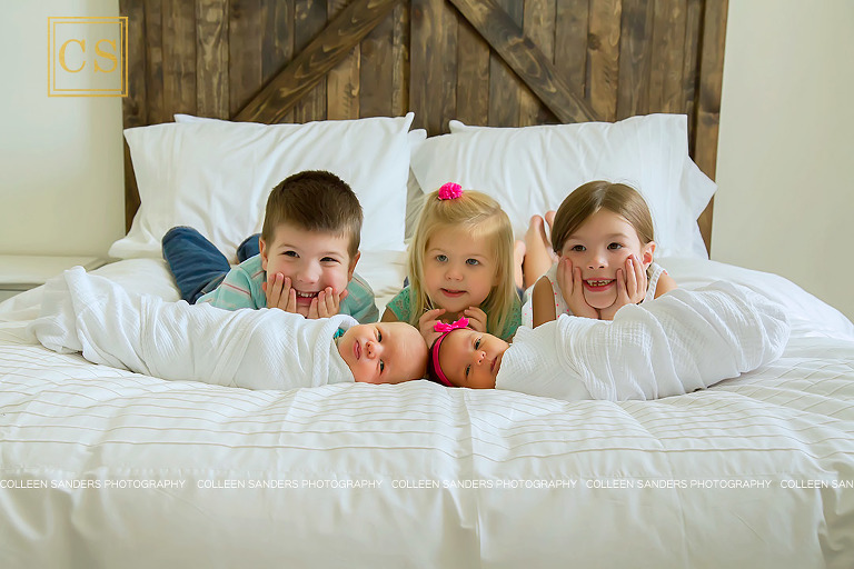 Folsom twin newborn session with Folsom photographer Colleen Sanders, with a lifestyle session with this gorgeous family.