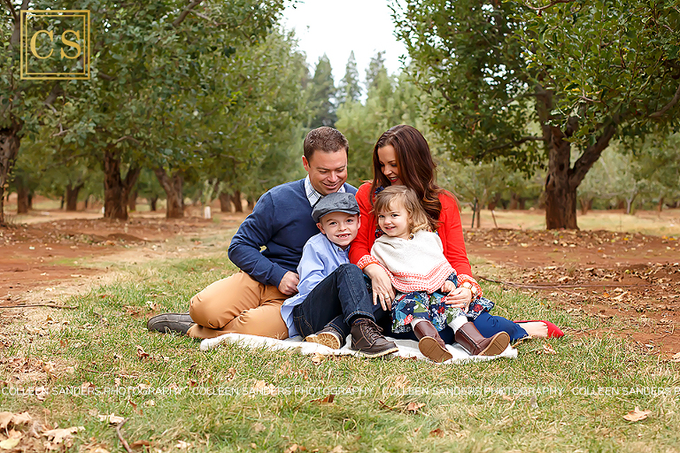 El Dorado Hills family portraits by Colleen Sanders at Apple Hill apple orchard