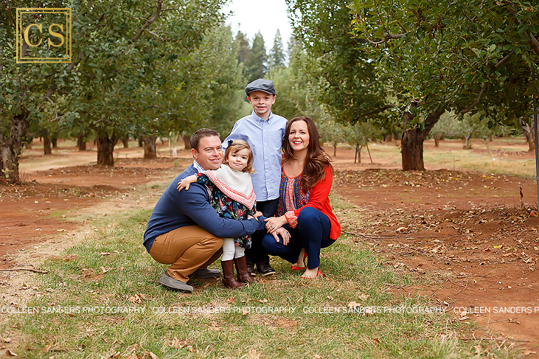 El Dorado Hills family portraits by Colleen Sanders at Apple Hill apple orchard