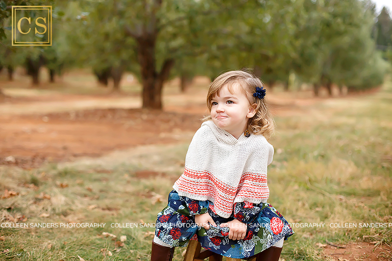 El Dorado Hills family portraits by Colleen Sanders at Apple Hill apple orchard