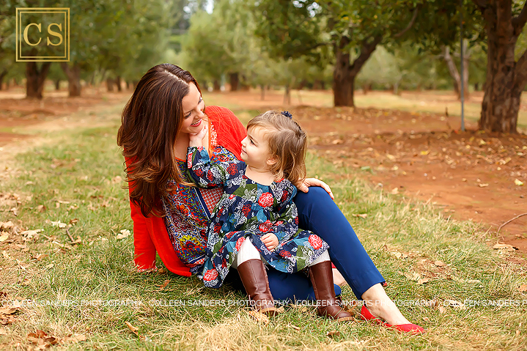 El Dorado Hills family portraits by Colleen Sanders at Apple Hill apple orchard