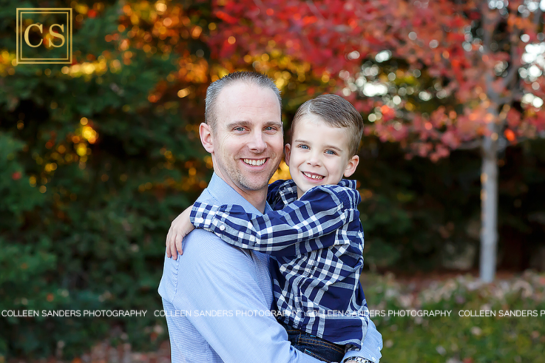 Fall family portraits with El Dorado Hills portrait photographer Colleen Sanders, changing leaves and smiles.