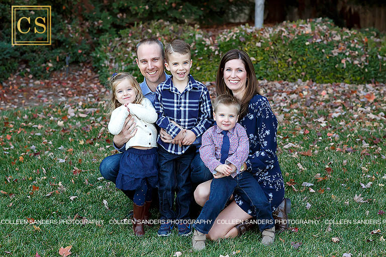 Fall family portraits with El Dorado Hills portrait photographer Colleen Sanders, changing leaves and smiles.