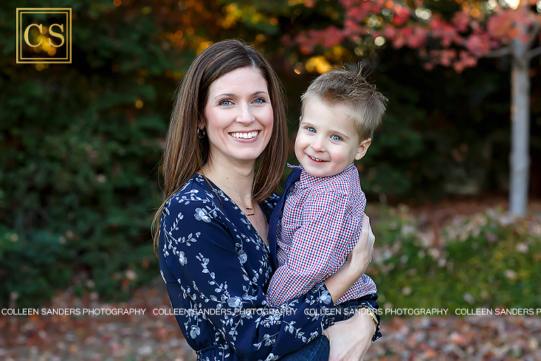 Fall family portraits with El Dorado Hills portrait photographer Colleen Sanders, changing leaves and smiles.
