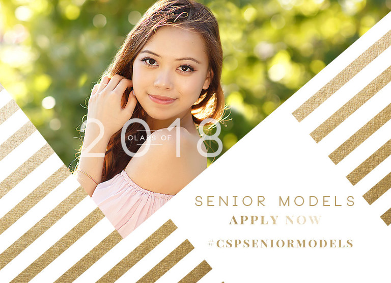Class of 2018 Senior Model applications are now open for Colleen Sanders Photography - gold stripes, gorgeous backlight.