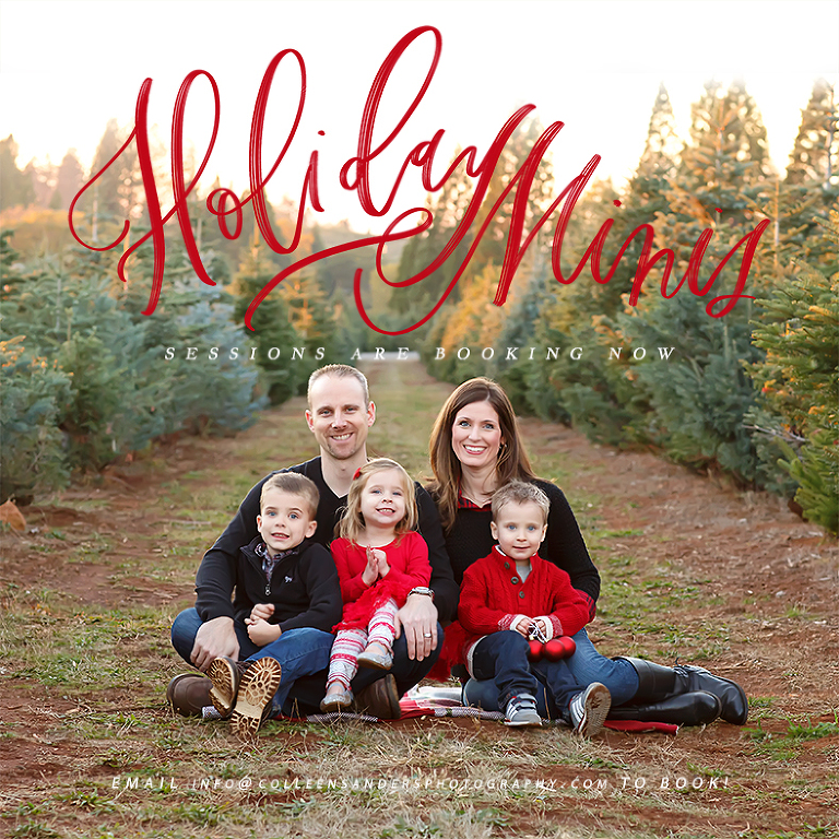 El Dorado Hills family photographer Colleen Sanders, featuring Christmas mini sessions at the Christmas tree farm for families, kids, in Folsom and El Dorado Hills.