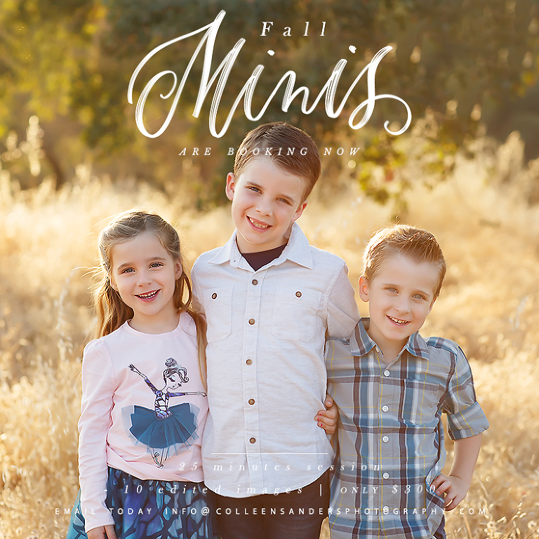 El Dorado Hills family photographer Colleen Sanders, featuring fall mini sessions for families, kids, in Folsom and El Dorado Hills.