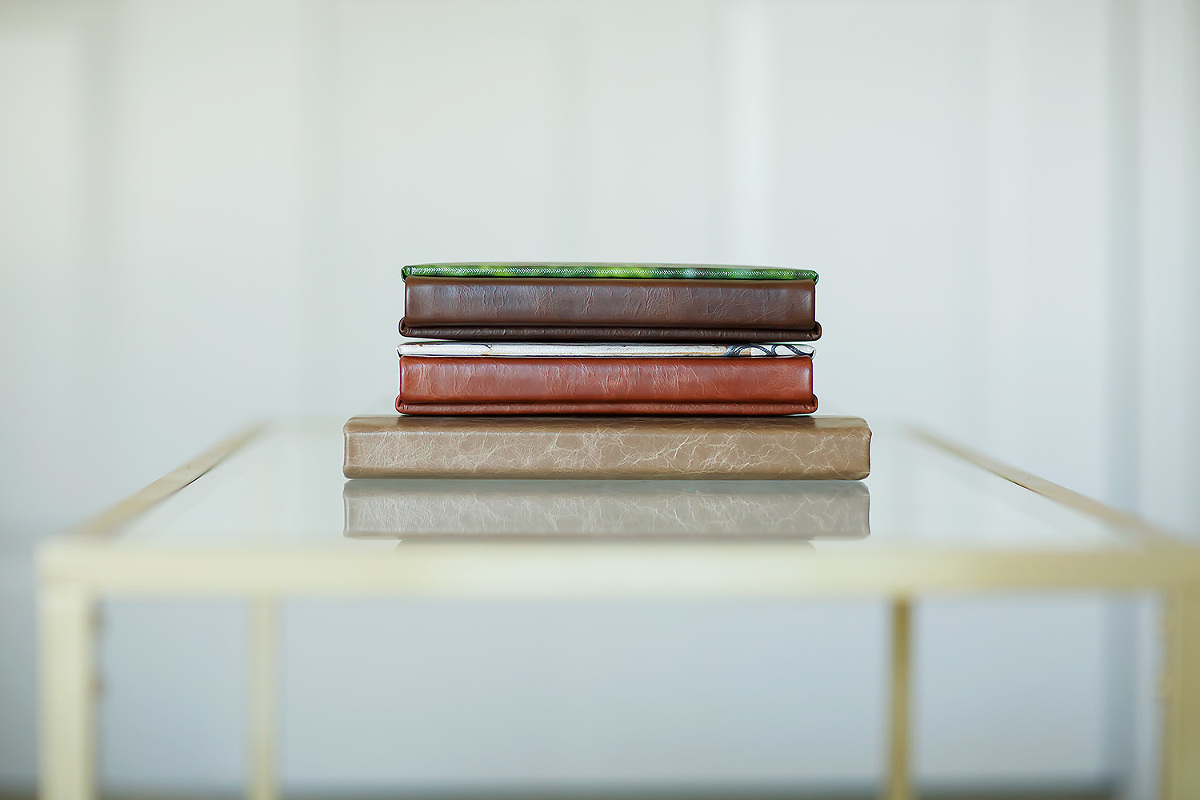 Luxury leather albums by senior photographer Colleen Sanders in El Dorado Hills, California.