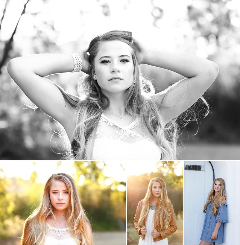 oak ridge high school senior Hannah downtown folsom brick, white door by Colleen Sanders Photography.