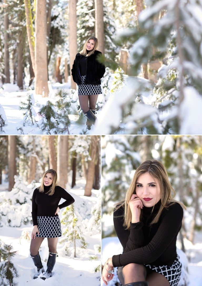 senior girls head to snow in south lake tahoe for winter session by Colleen Sanders Photography.