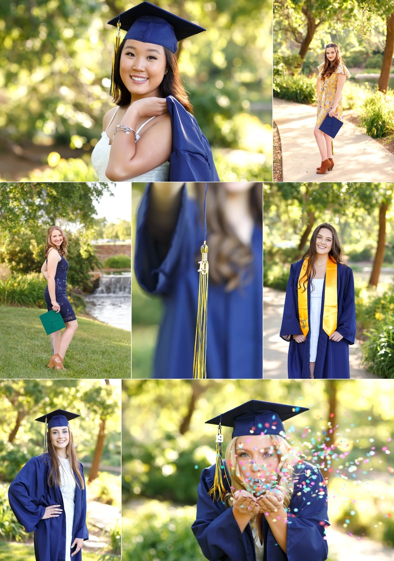Graduation cap and gown session senior model team el dorado hills folsom by best photographer Colleen Sanders confetti spring
