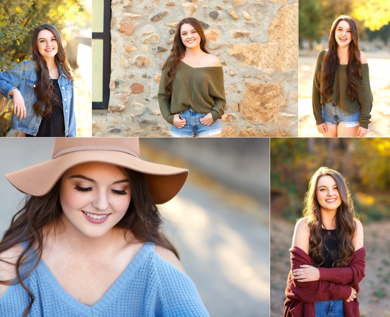 Colleen Sanders senior photographer fall portraits on river rustic oak ridge high school el dorado hills hat