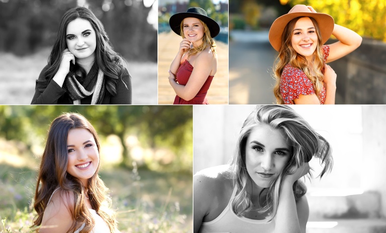senior girls sharing different makeup looks for their senior pictures with Colleen Sanders